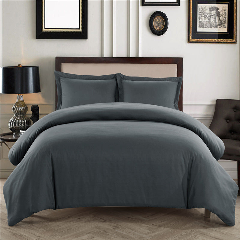 Solid Color Brushed Cotton Duvet Cover 3-Piece Set - Calm Cloud Bedding